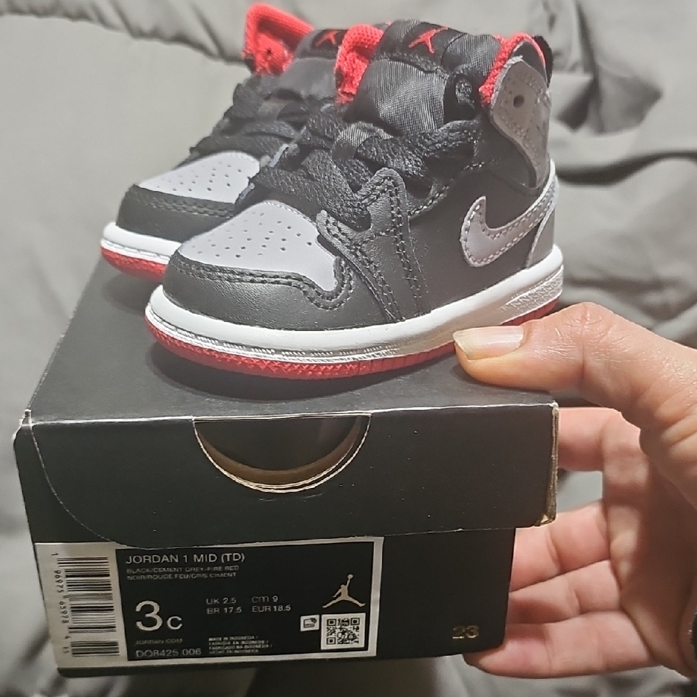 Jordan Black and Red High-Top Sneakers with Padded Ankle